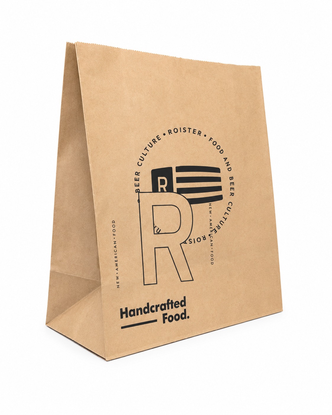 Saco kraft Roister Handcrafted Food